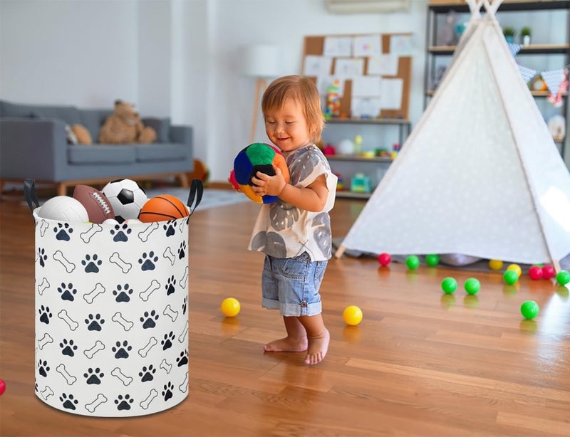 NTAOHAMPER Kids Laundry Hamper,Laundry Basket,Baby Boy Nursery Hamper,Waterproof Storage Bin,Clothes Organizer,Toys Bin,Room Decor(Paw) - Image 4